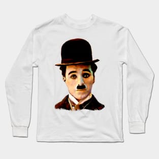 portrait art Charlie Chaplin Long Sleeve T-Shirt